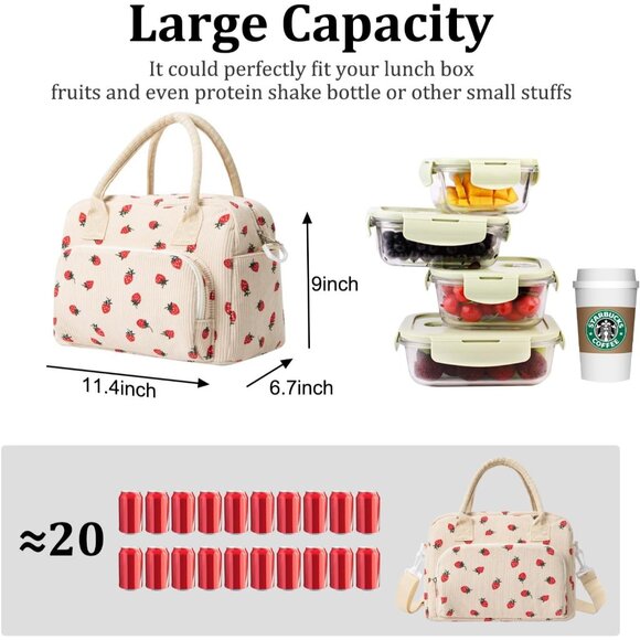 Stylish Large Insulated Lunch Bag - Leakproof Cooler Tote for Work & Picnic - Picture 2 of 7